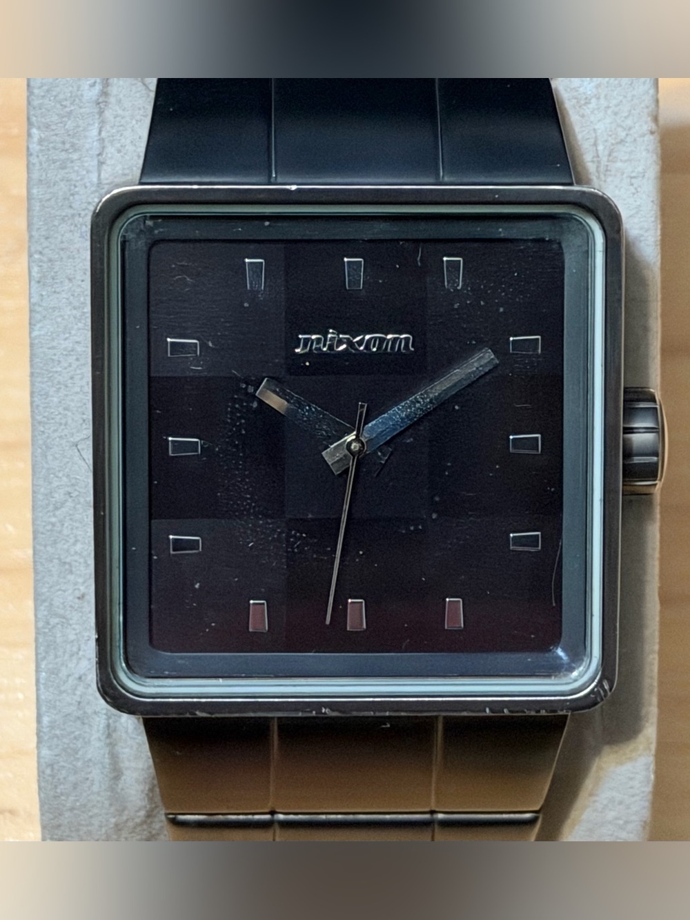 Nixon The Quatro "Full Throttle" Black Mens Analog Watch Quattro PARTS OR REPAIR